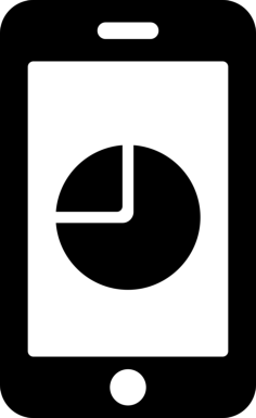Circular Graphic Of Mobile Analytics On Screen Line Art Svg Vector, Free Vectors File
